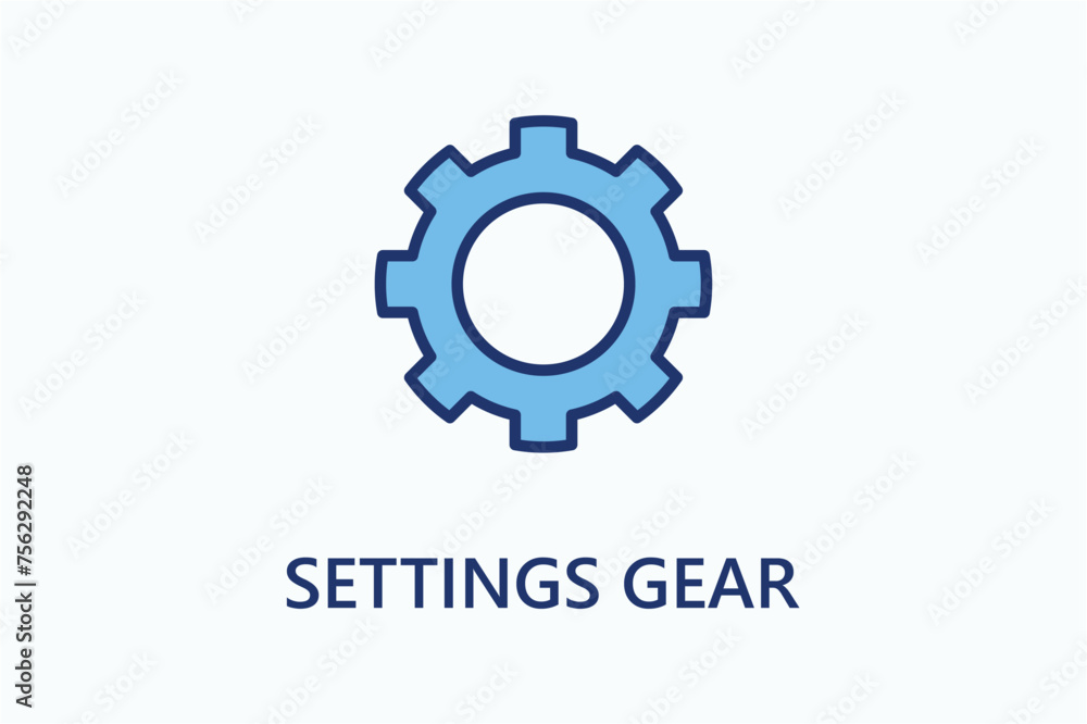 Settings gear icon or logo sign symbol vector illustration Settings gear icon or logo sign symbol vector illustration