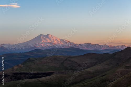 Panoramic view of the mount Elbrus