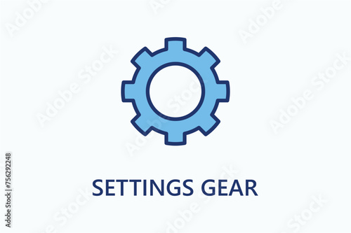 Settings gear icon or logo sign symbol vector illustration