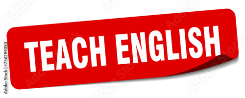 teach english sticker. teach english label