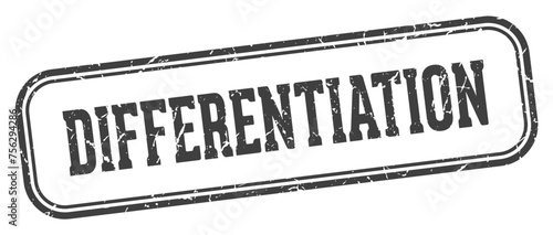 differentiation stamp. differentiation rectangular stamp on white background