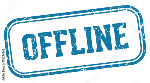 offline stamp. offline rectangular stamp on white background
