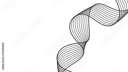 美しい曲線のモダンウェーブ。線画のアブストラクト背景。
