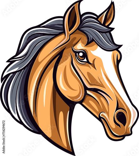 Wild Horse Mascot Vector Art