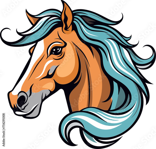 Vigorous Horse Mascot Vector Graphic