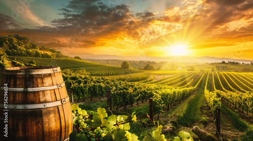 Wineyard at sunset 