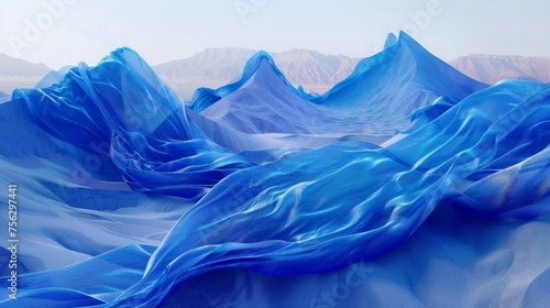 Wallpaper Mural the facade of dune is completely covered with blue silk fabric very puffy hypersize disproportionate in size Torontodigital.ca