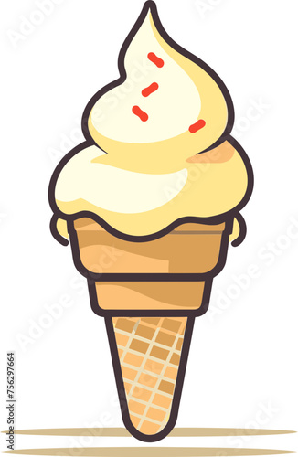 Soothing Watercolor Ice Cream Cone Vector Illustration Set for Relaxing Designs