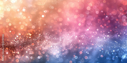 Glowing abstract bokeh background with sparkling lights and colorful sparkles