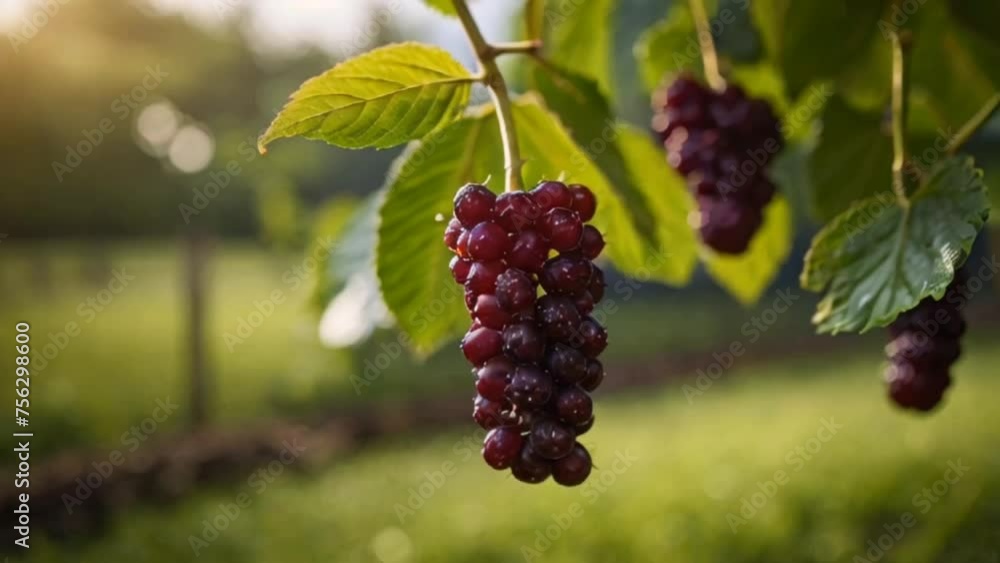 Mulberries in garden with blur background Mulberries in garden with blur background
