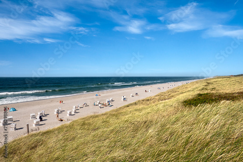 Fototapeta Naklejka Na Ścianę i Meble -  Sylt island North Sea coastline at Hornum beach, North Frisia, Schleswig-Holstein, Germany