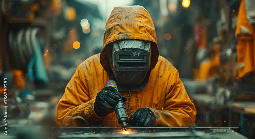 Technician doing welding work in industrial factories Technician doing welding work in industrial factories