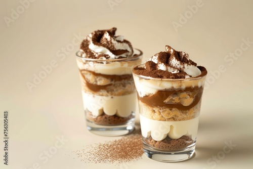 Tiramisu in a glass ,. still life food pictures