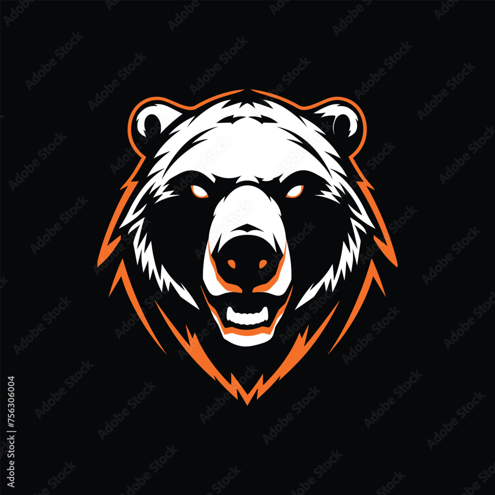  Bear, mascot logo design, vector illustration.
