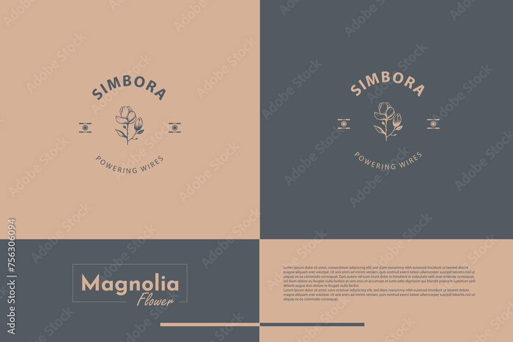 Sleek Magnolia flower Identity classic style