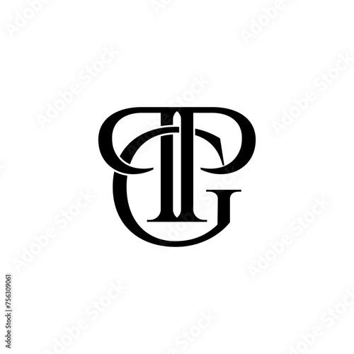 pgp initial letter monogram logo design