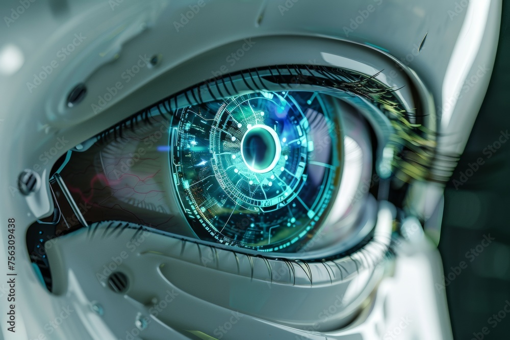 Closeup mechanical eyes of a creative robot. Closeup mechanical eyes of a creative robot.