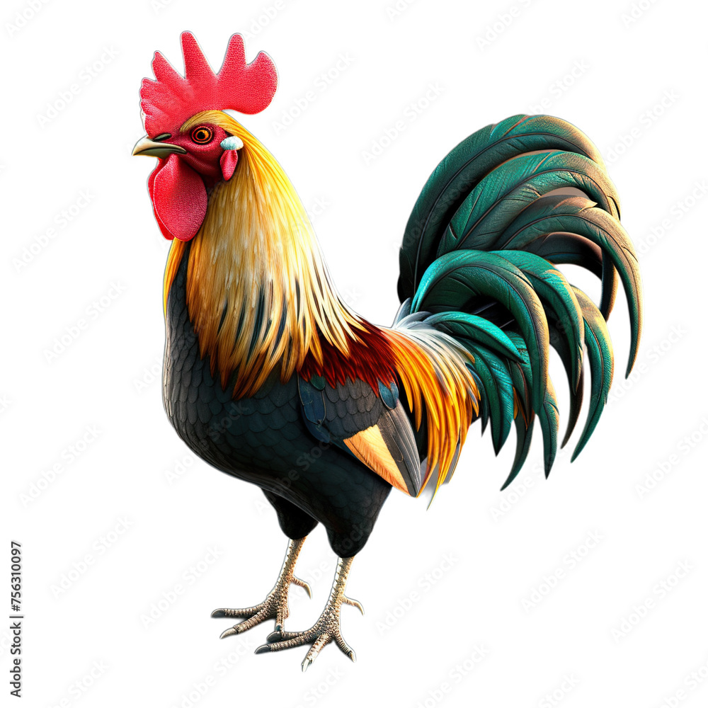 Fototapeta premium rooster isolated on white