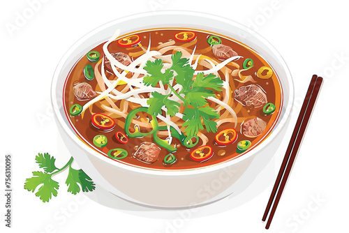 pho bo soup isolated vector style