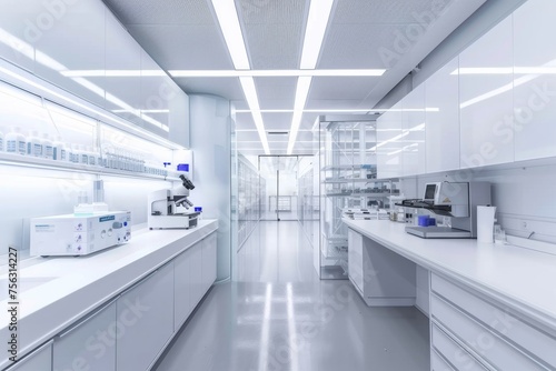 Clean modern white laboratory
