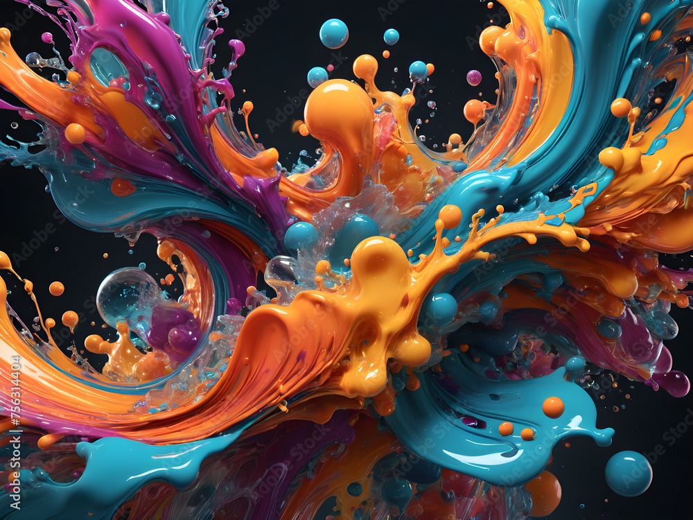 Obraz premium colorful paint splashes
