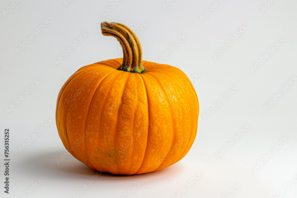 Orange Pumpkin On A White Background Background With Shadows Created Using Artificial Intelligence Orange Pumpkin On A White Background Background With Shadows Created Using Artificial Intelligence