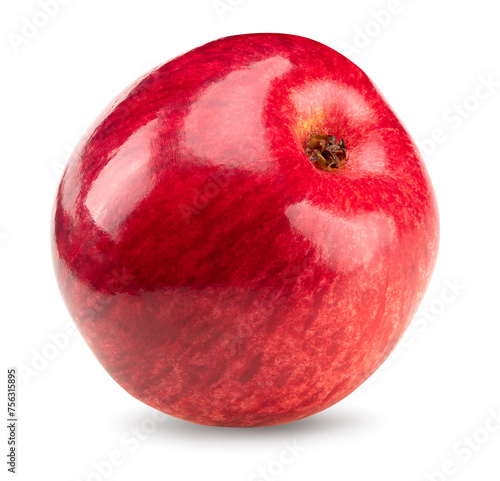 one red apple isolated on white background. clipping path
