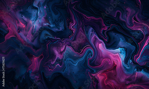 purple, blue, pink abstract colorful psychedelic organic liquid paint ink marble texture background design, Generative AI 