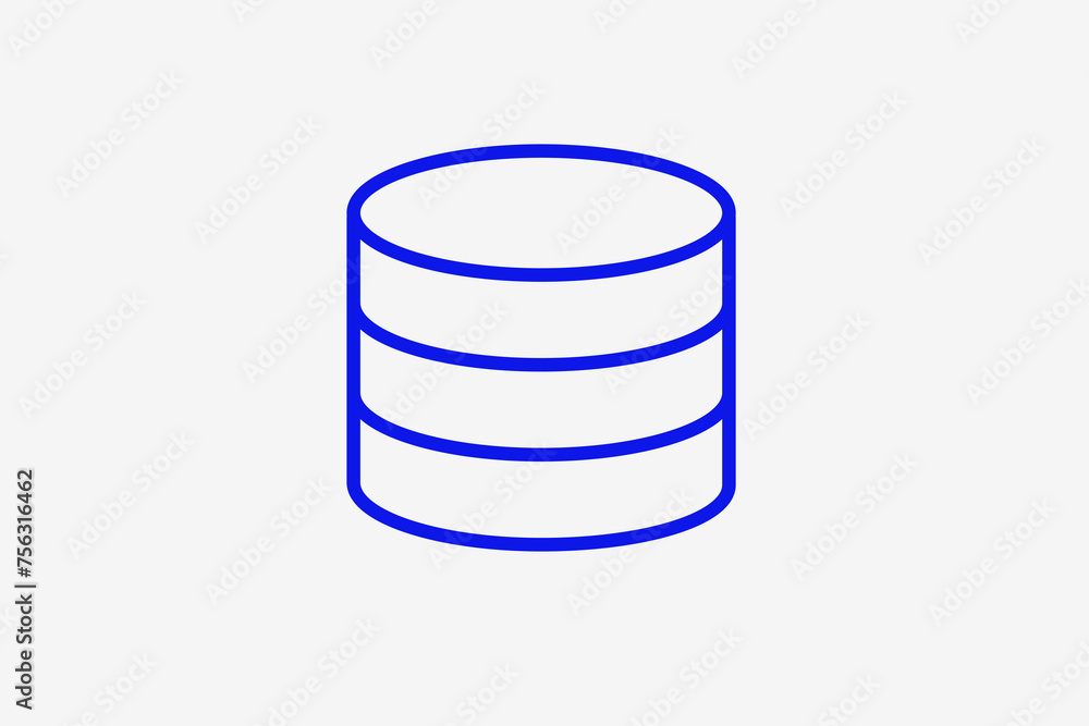 Database illustration in line style design. Vector illustration. Database illustration in line style design. Vector illustration.