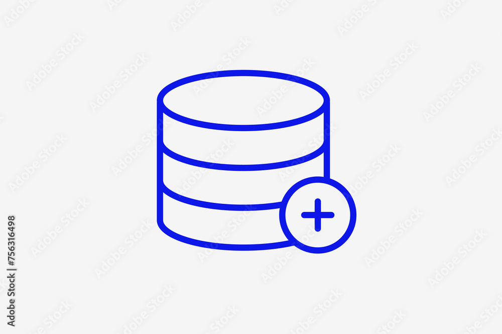 add database illustration in line style design. Vector illustration. add database illustration in line style design. Vector illustration.