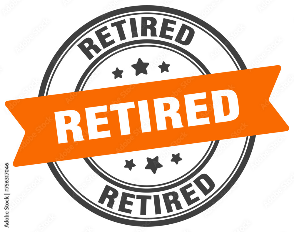 Fototapeta premium retired stamp. retired label on transparent background. round sign