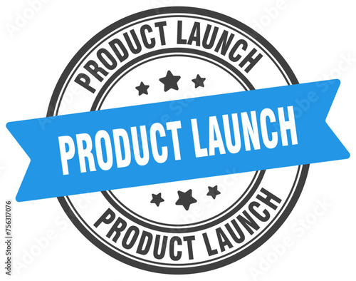 product launch stamp. product launch label on transparent background. round sign