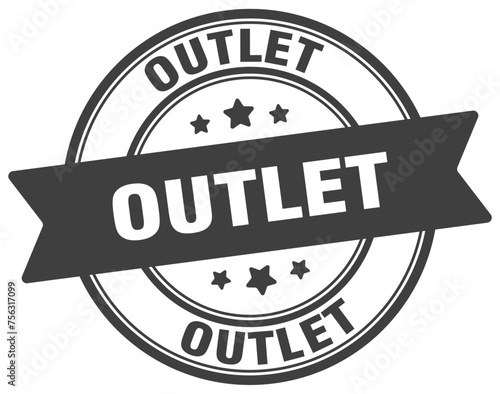 outlet stamp. outlet label on transparent background. round sign