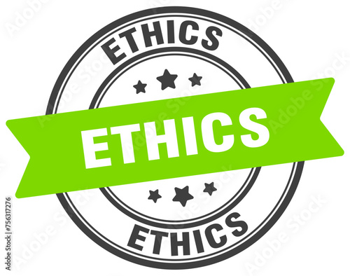 ethics stamp. ethics label on transparent background. round sign