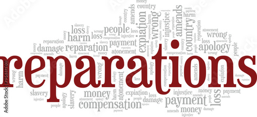 Reparations word cloud conceptual design isolated on white background.