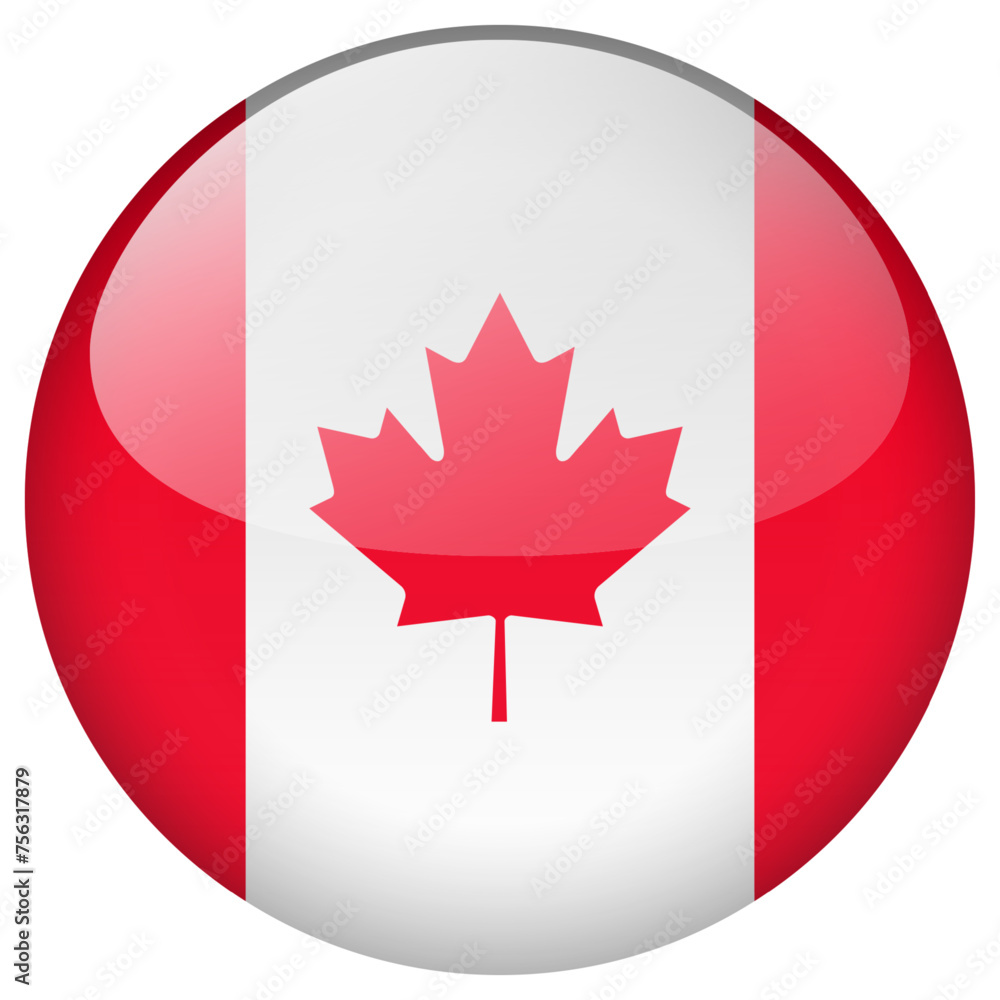 Canada flag button. Canada flag button.