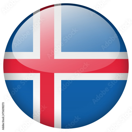 Iceland flag button.