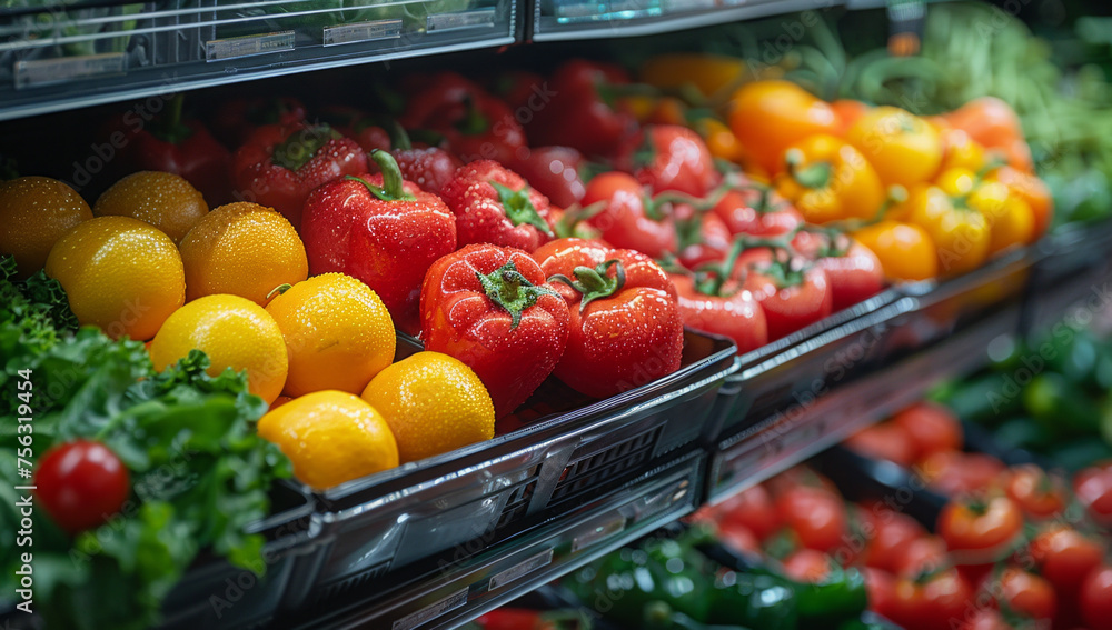Fresh vegetables in supermarket Fresh vegetables in supermarket