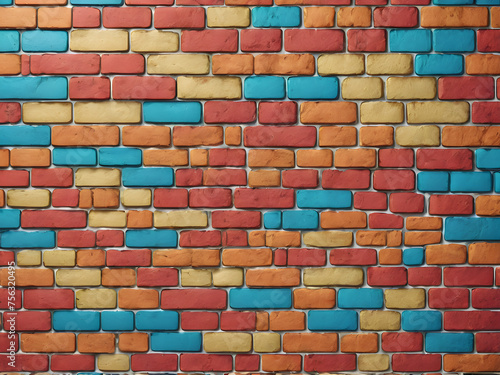 seamless pattern colored brick wall