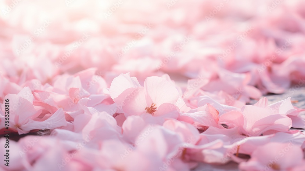 Fallen cherry blossom petals softly carpeting the ground Fallen cherry blossom petals softly carpeting the ground