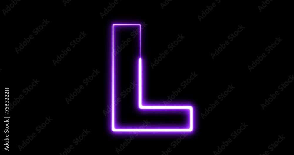 Animated neon letter L Animated neon letter L