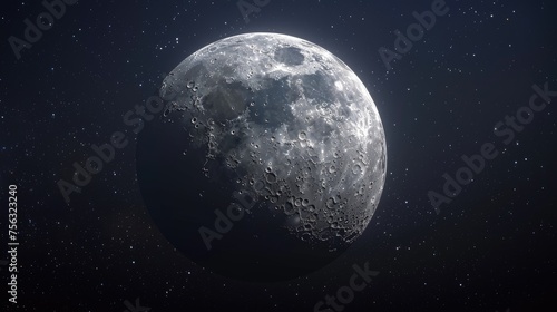 Detailed view of the moon on a dark night © Volodymyr Skurtul