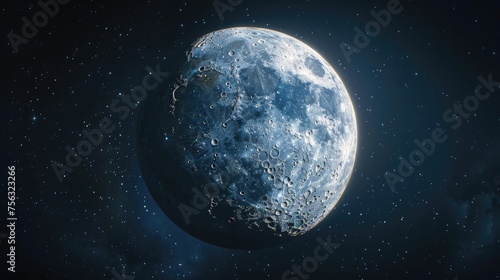 Realistic representation of the moon's surface