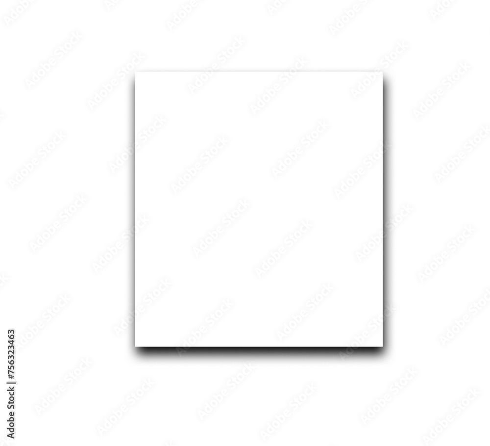 Realistic square shadow and shadow effect. Poster, flyer, business card, banner shadow. PNG shadow isolated on transparent background.