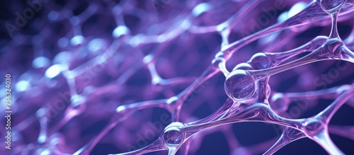 A closeup shot of a sponge in vibrant shades of purple, electric blue, and magenta, with bubbles floating out, resembling a petal pattern