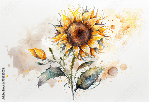 sunflowers on a white background