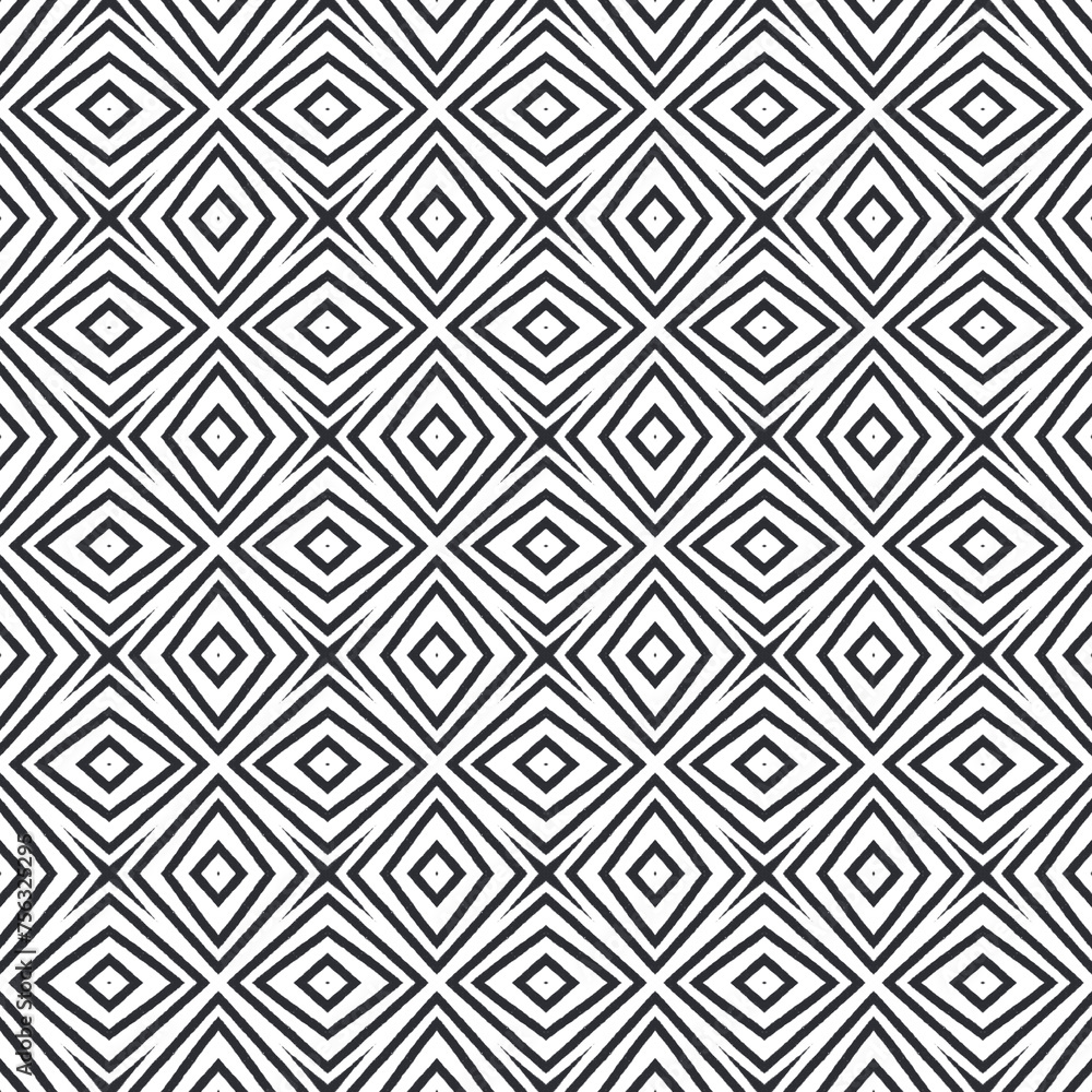 Exotic seamless pattern. Black symmetrical