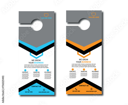 Business Corporate Door Hanger, Vector illustration, modern Door hanger, do not disturb and make up room sign Premium Vector, Door hanger design template 