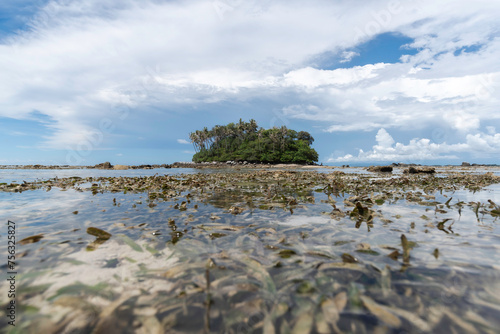 Koh Pling or sea cucumber island, Tiny colorful island and transparent seawater. Koh Pling, Phuket Thailand. photo