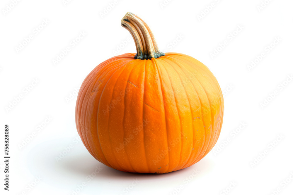 Orange Pumpkin On A White Background Background With Shadows Created Using Artificial Intelligence Orange Pumpkin On A White Background Background With Shadows Created Using Artificial Intelligence